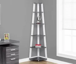 Monarch 5-Shelf Etagere Corner Bookcase -Chic Furniture Store 810542443 1