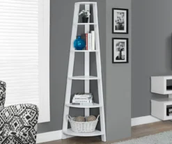 Monarch 5-Shelf Etagere Corner Bookcase -Chic Furniture Store 810542448 1