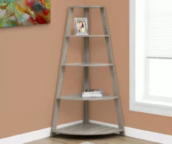 Monarch 4-Shelf Etagere Corner Bookcase -Chic Furniture Store 810542452 1