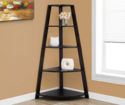 Monarch 4-Shelf Etagere Corner Bookcase -Chic Furniture Store 810542456 1