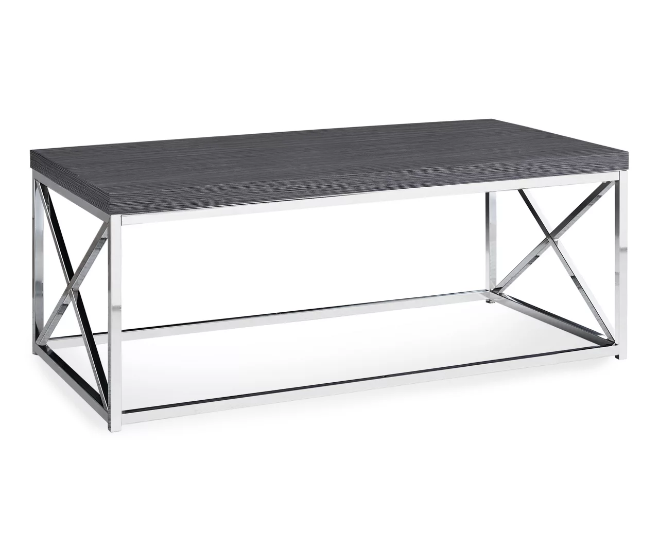 Gray & Chrome Metal Coffee Table 3 Gray & Chrome Metal Coffee Table