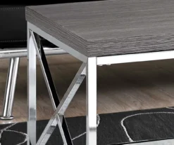 Gray & Chrome Metal Coffee Table 8 Gray & Chrome Metal Coffee Table -Chic Furniture Store 810542481 3