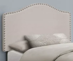 Monarch Linen Nailhead Trim Headboard -Chic Furniture Store 810542522 1
