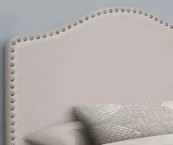Monarch Linen Nailhead Trim Headboard -Chic Furniture Store 810542522 3