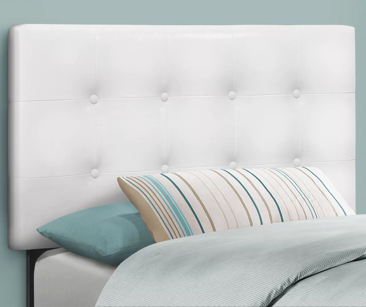Monarch Faux Leather Button Tufted Headboard 3 Monarch Faux Leather Button Tufted Headboard