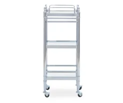 Hawkins Chrome & Glass 3-Shelf Rolling Cart -Chic Furniture Store 810543096 4