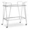 Hampton Silver 2-Shelf Rolling Steel Bar Cart -Chic Furniture Store 810543098 1