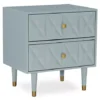 Urban Fresh Gray & Gold 2-Drawer Textured Geometric Nightstand -Chic Furniture Store 810543104 1