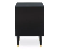 Urban Fresh Black & Gold 2-Drawer Textured Geometric Nightstand 10 Urban Fresh Black & Gold 2-Drawer Textured Geometric Nightstand -Chic Furniture Store 810543105 4