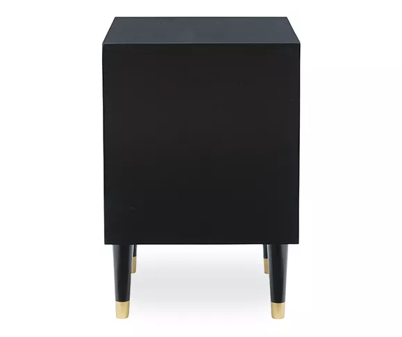Urban Fresh Black & Gold 2-Drawer Textured Geometric Nightstand 6 Urban Fresh Black & Gold 2-Drawer Textured Geometric Nightstand - Image 4