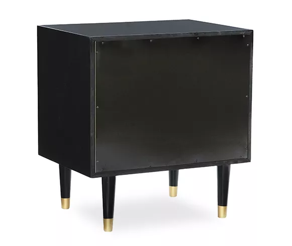 Urban Fresh Black & Gold 2-Drawer Textured Geometric Nightstand 7 Urban Fresh Black & Gold 2-Drawer Textured Geometric Nightstand - Image 5