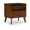 Shay Walnut 1-Drawer Wood Nightstand -Chic Furniture Store 810543117 1