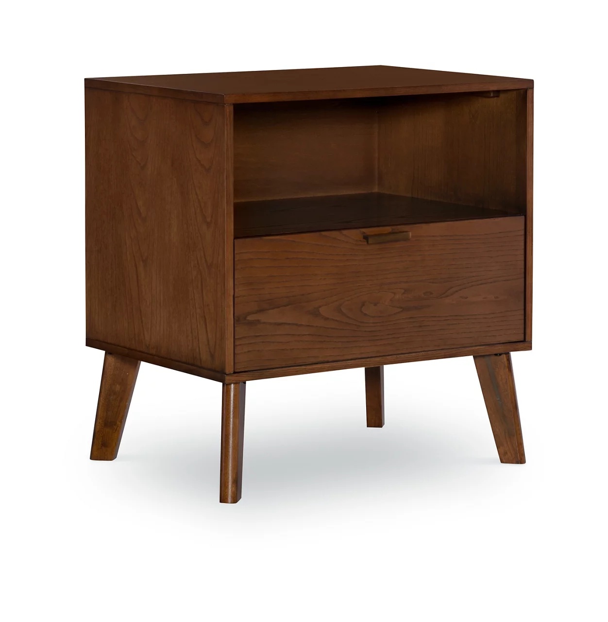 Shay Walnut 1-Drawer Wood Nightstand 3 Shay Walnut 1-Drawer Wood Nightstand