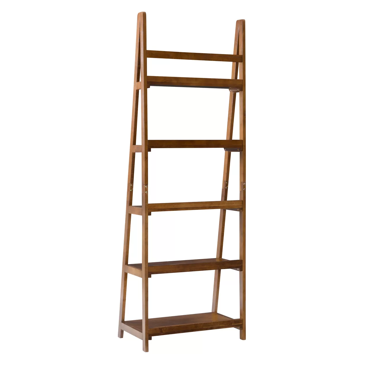 Presley Walnut 5-Shelf Ladder Bookcase 6 Presley Walnut 5-Shelf Ladder Bookcase - Image 4