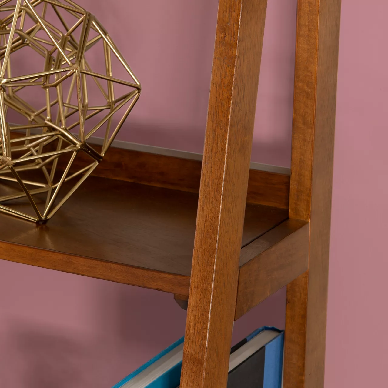 Presley Walnut 5-Shelf Ladder Bookcase 5 Presley Walnut 5-Shelf Ladder Bookcase - Image 3