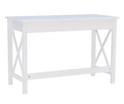 Richland White 1-Drawer Wood X Leg Desk -Chic Furniture Store 810543159 5