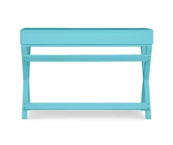 Cami Blue X-Base Campaign Style Writing Desk -Chic Furniture Store 810543182 4