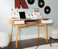 Nate Ash & White 2-Drawer Writing Desk -Chic Furniture Store 810543187 A0 8