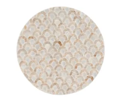 Globa Designs White & Gold Capiz Mosaic Beehive Accent Table 20 Globa Designs White & Gold Capiz Mosaic Beehive Accent Table -Chic Furniture Store 810543194 A4