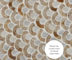 Globa Designs White & Gold Capiz Mosaic Beehive Accent Table 24 Globa Designs White & Gold Capiz Mosaic Beehive Accent Table -Chic Furniture Store 810543194 A8