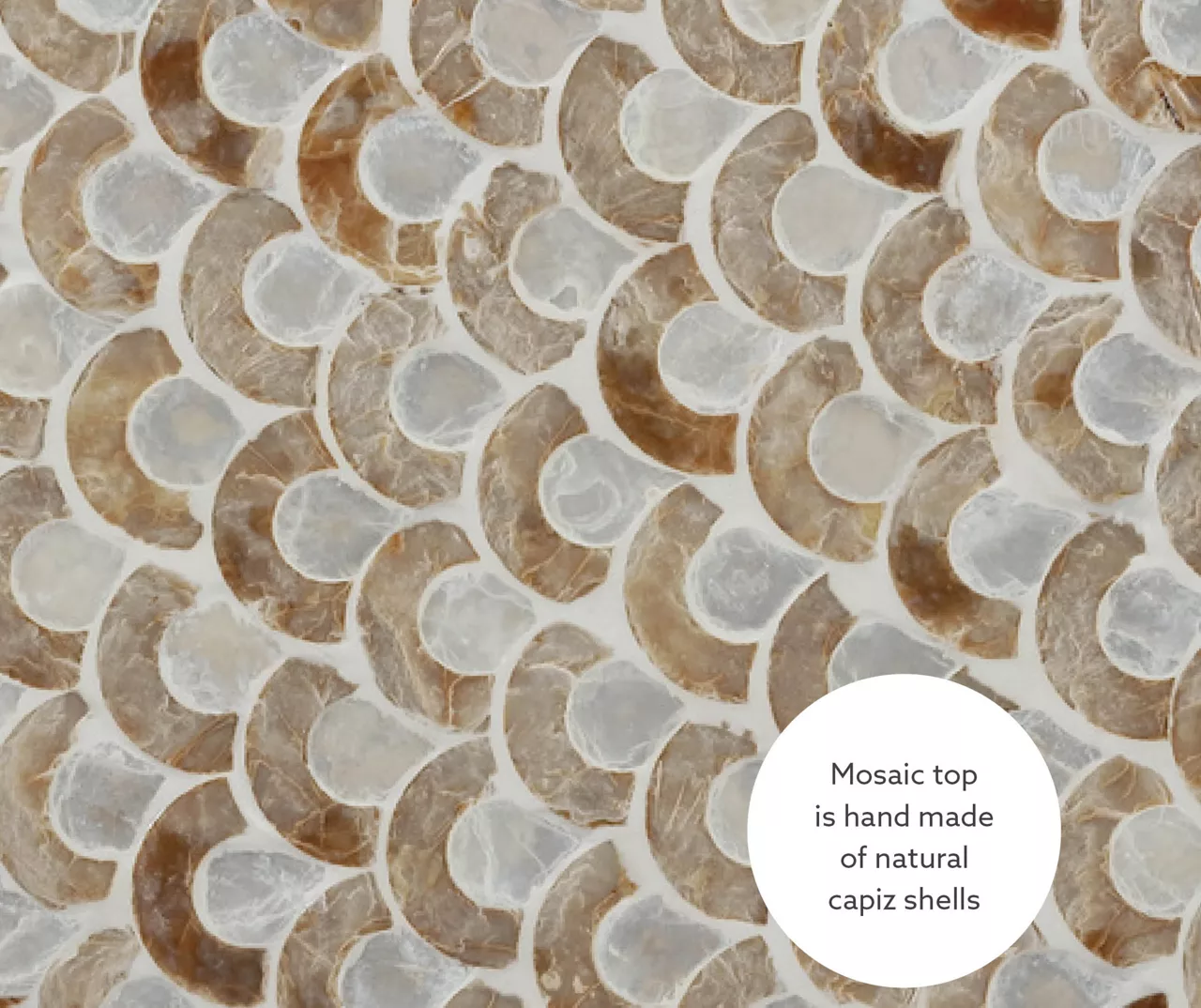 Globa Designs White & Gold Capiz Mosaic Beehive Accent Table 13 Globa Designs White & Gold Capiz Mosaic Beehive Accent Table - Image 11