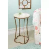 Globa Designs White & Gold Capiz Mosaic Beehive Accent Table 1 Globa Designs White & Gold Capiz Mosaic Beehive Accent Table -Chic Furniture Store 810543194 B0
