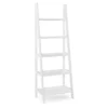 Boston White Wood 5-Shelf Ladder Bookcase -Chic Furniture Store 810543215 1
