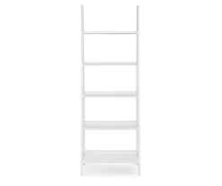 Boston White Wood 5-Shelf Ladder Bookcase -Chic Furniture Store 810543215 3