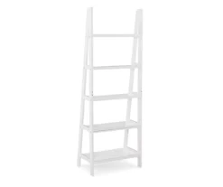 Boston White Wood 5-Shelf Ladder Bookcase -Chic Furniture Store 810543215 4