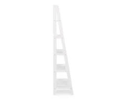 Boston White Wood 5-Shelf Ladder Bookcase -Chic Furniture Store 810543215 5