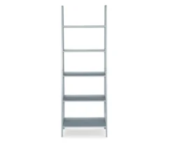 Boston Gray 5-Shelf Wooden Ladder Bookcase -Chic Furniture Store 810543216 3