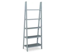 Boston Gray 5-Shelf Wooden Ladder Bookcase -Chic Furniture Store 810543216 4