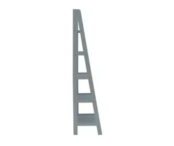 Boston Gray 5-Shelf Wooden Ladder Bookcase -Chic Furniture Store 810543216 5