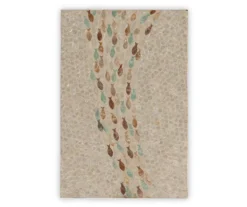 Global Designs Gold Geometric Capiz Mosaic Fish Pattern Accent Table -Chic Furniture Store 810543217 5