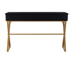 Glam Black & Gold 2-Drawer Campaign Desk 10 Glam Black & Gold 2-Drawer Campaign Desk -Chic Furniture Store 810543220 4
