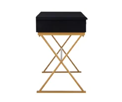 Glam Black & Gold 2-Drawer Campaign Desk 11 Glam Black & Gold 2-Drawer Campaign Desk -Chic Furniture Store 810543220 5