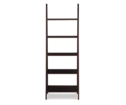 Boston Espresso 5-Shelf Wooden Ladder Bookcase -Chic Furniture Store 810543223 3