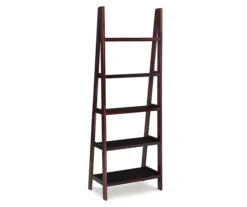 Boston Espresso 5-Shelf Wooden Ladder Bookcase -Chic Furniture Store 810543223 4