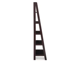 Boston Espresso 5-Shelf Wooden Ladder Bookcase -Chic Furniture Store 810543223 5