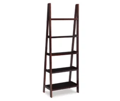 Boston Espresso 5-Shelf Wooden Ladder Bookcase -Chic Furniture Store 810543223 A0 1