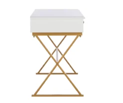 Glam White & Gold 2-Drawer Campaign Desk 22 Glam White & Gold 2-Drawer Campaign Desk -Chic Furniture Store 810543228 A1 3