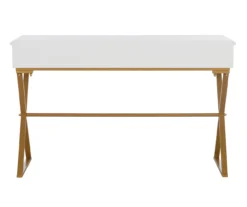 Glam White & Gold 2-Drawer Campaign Desk 24 Glam White & Gold 2-Drawer Campaign Desk -Chic Furniture Store 810543228 A4 5