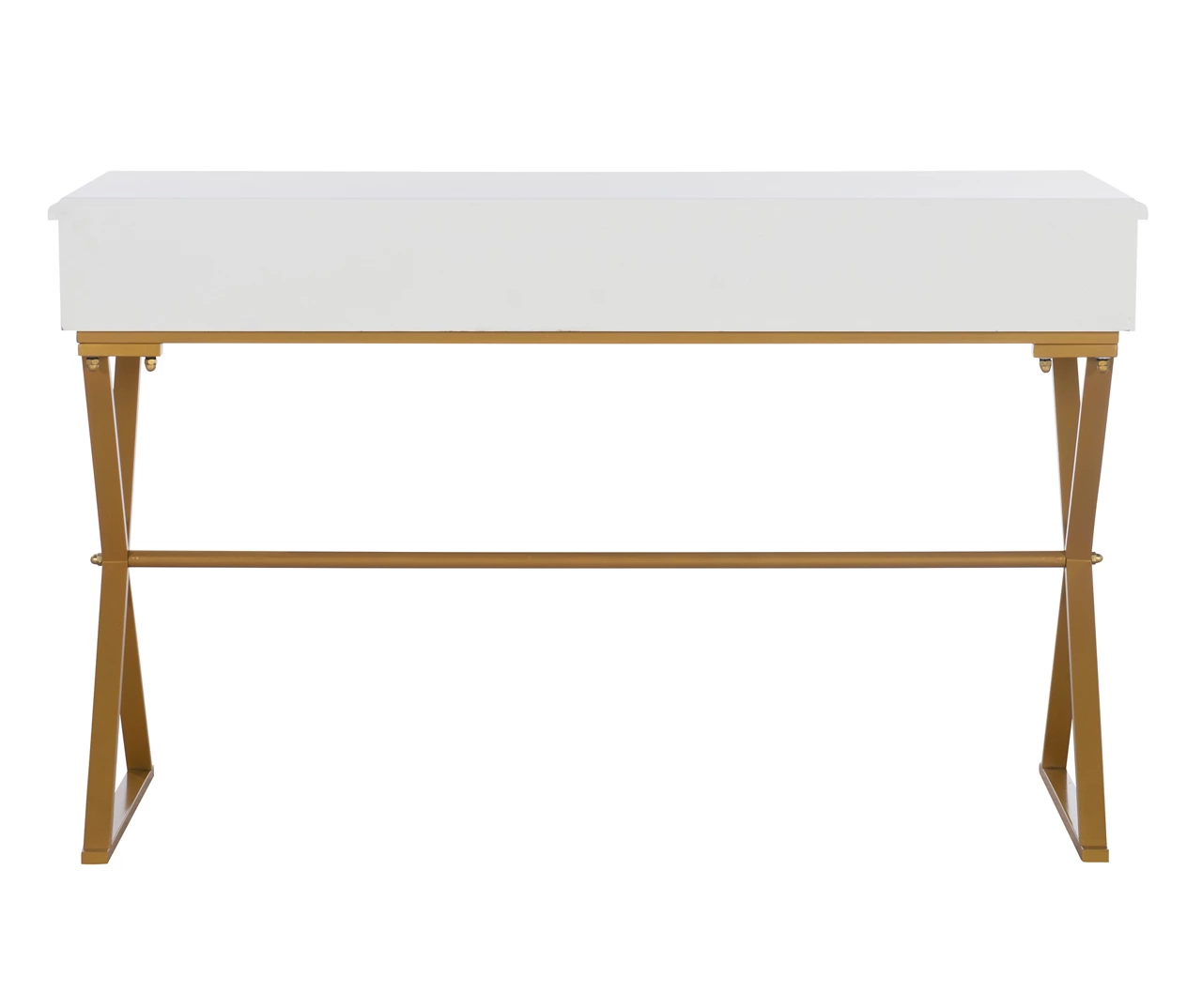 Glam White & Gold 2-Drawer Campaign Desk 13 Glam White & Gold 2-Drawer Campaign Desk - Image 11