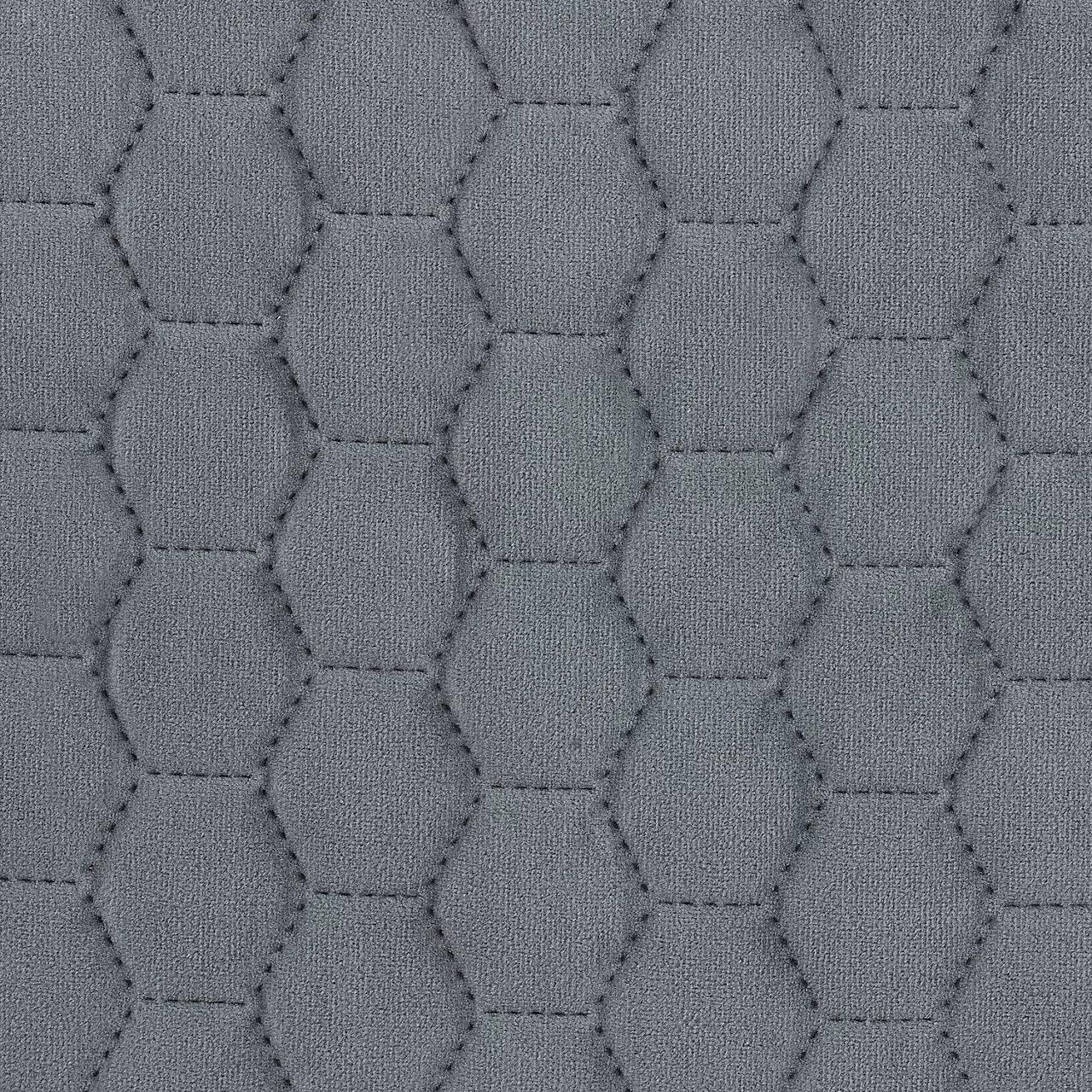 Royal Gray Quilted Ottoman With Silver Base 8 Royal Gray Quilted Ottoman With Silver Base - Image 6