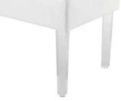Marie Glitz White Tufted Linen Acrylic Leg Bench -Chic Furniture Store 810543267 A8 1