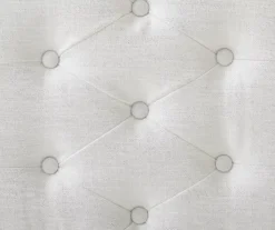 Marie Glitz White Tufted Linen Acrylic Leg Bench -Chic Furniture Store 810543267 A8 2