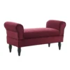 Elsie Berry & Dark Mahogany Upholstered Rolled Arm Bench -Chic Furniture Store 810543272 1