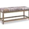 Gray Moroccan Tapestry Upholstered Rustic Driftwood Bench -Chic Furniture Store 810543274 1