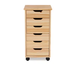 Craft Mate Natural Wood 6-Drawer Rolling Storage Cart -Chic Furniture Store 810543290 3