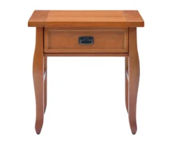Denver Antique Pine 1-Drawer Curved Leg End Table -Chic Furniture Store 810543318 A0 2